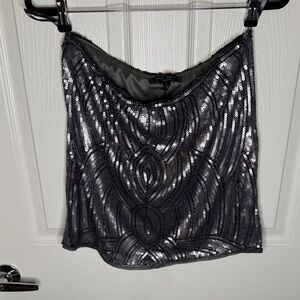 Romeo & Juliet Couture Silver Sequin Mini skirt